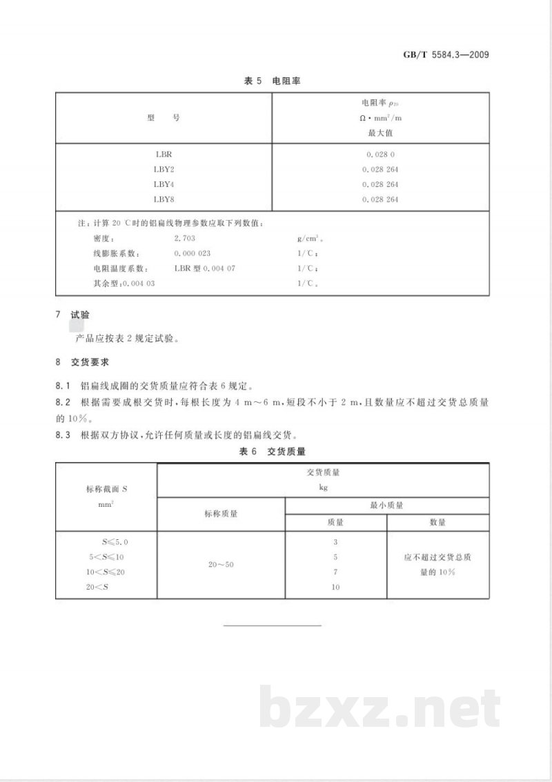 GB/T 5584.3-2009 电工用铜、铝及其合金扁线 第3部分:铝扁线 GB/T 5584.3-2009 电工用铜、铝及其合金扁线 第3部分:铝扁线