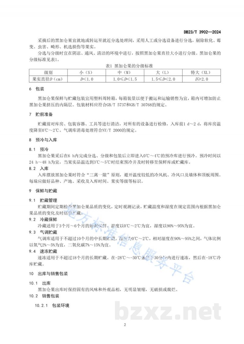 DB23/T 3902-2024黑加仑果保鲜与贮藏技术规程 DB23/T 3902-2024黑加仑果保鲜与贮藏技术规程