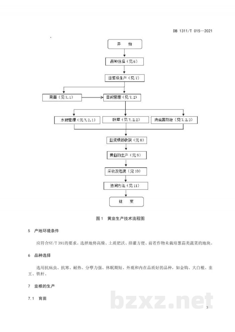 DB1311/T 015-2021绿色食品黄韭生产技术规程 DB1311/T 015-2021绿色食品黄韭生产技术规程