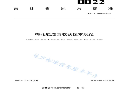 DB22/T 3618-2023梅花鹿鹿茸收获技术规范