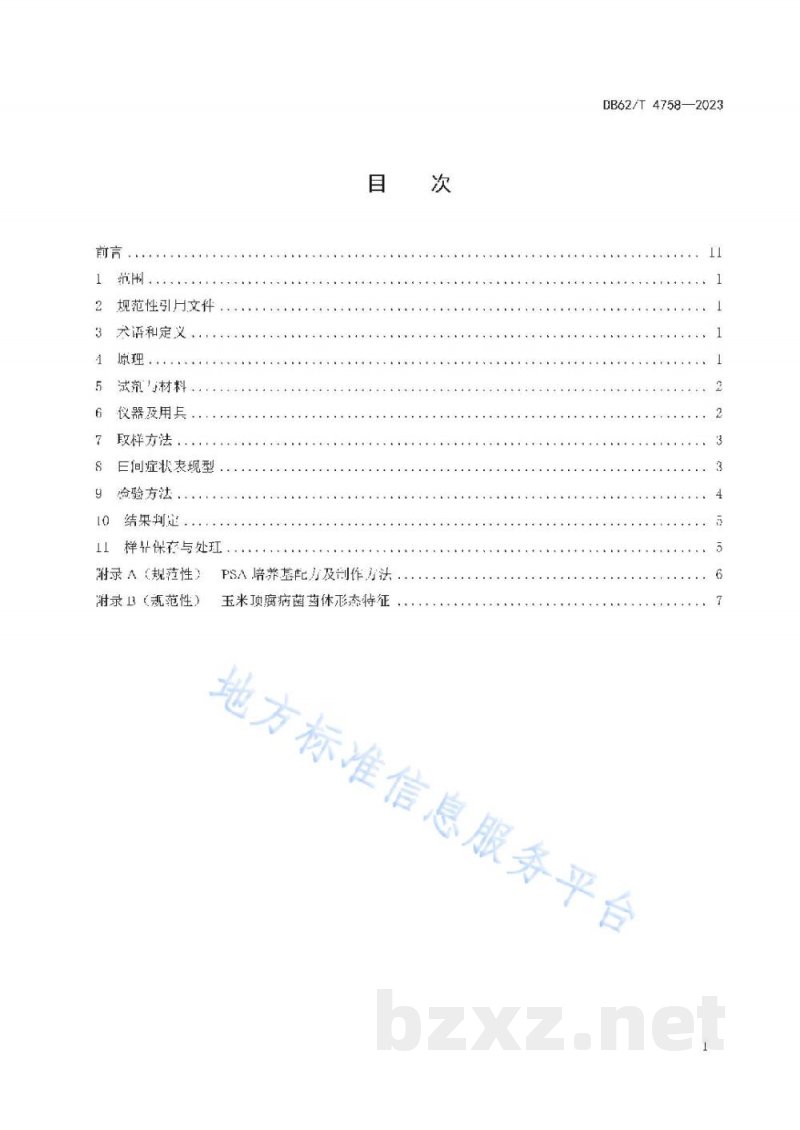 DB62/T 4758-2023真菌性玉米顶腐病鉴定技术规程 DB62/T 4758-2023真菌性玉米顶腐病鉴定技术规程