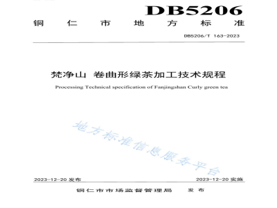 DB5206/T 163-2023梵净山 卷曲形绿茶加工技术规程