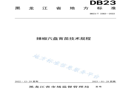 DB23/T 3382-2022辣椒穴盘育苗技术规程