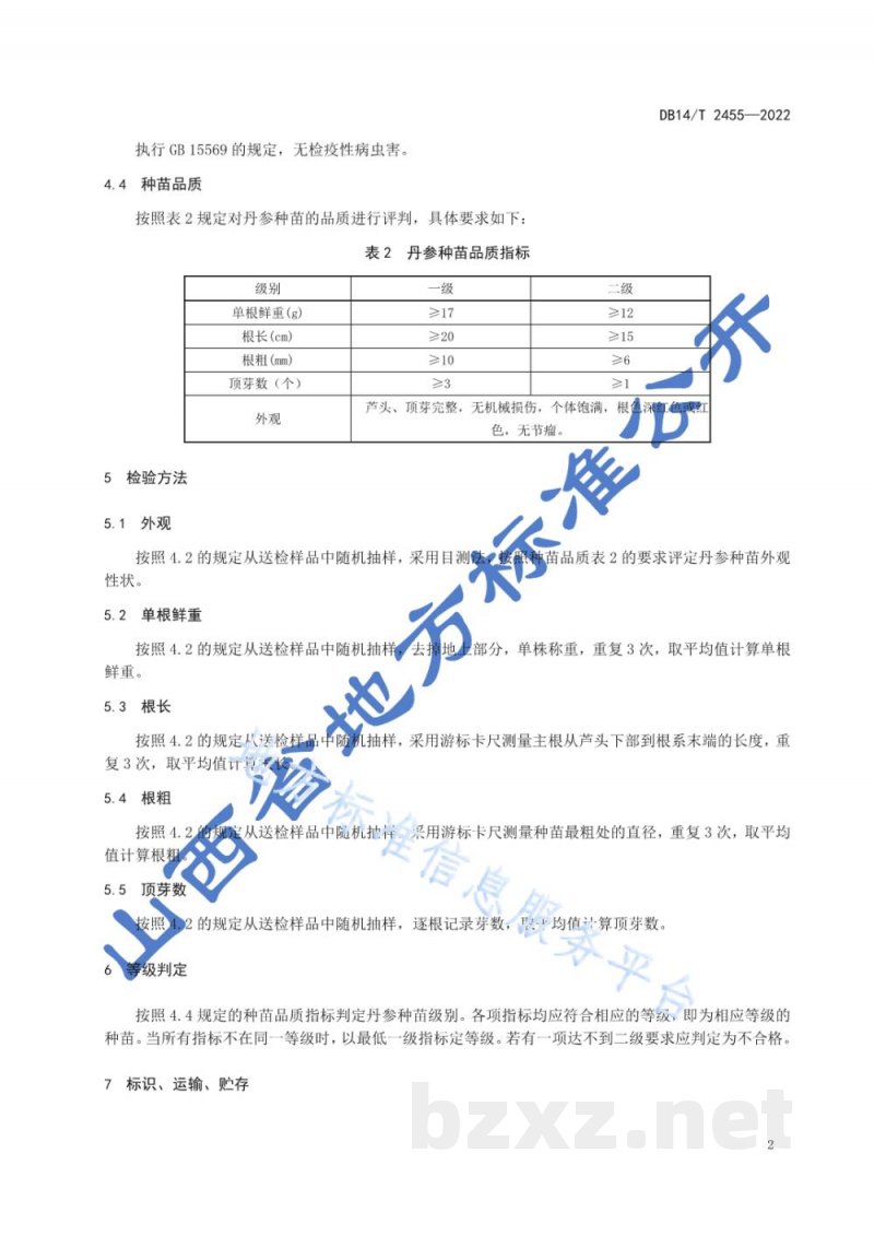DB14/T 2455-2022丹参种苗选择技术规程 DB14/T 2455-2022丹参种苗选择技术规程