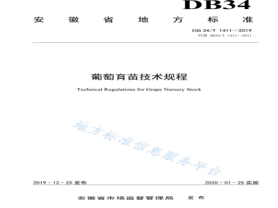 DB34/T 1411-2019葡萄育苗技术规程