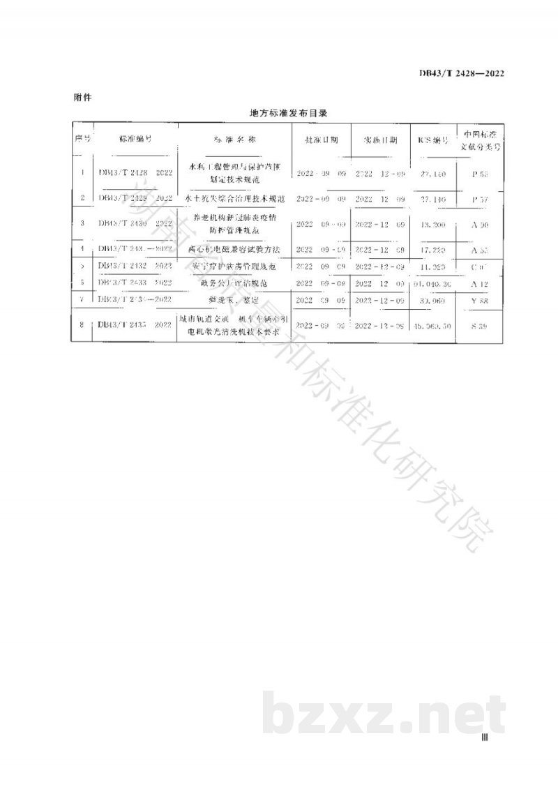 DB43/T 2428-2022水利工程管理与保护范围划定技术规范