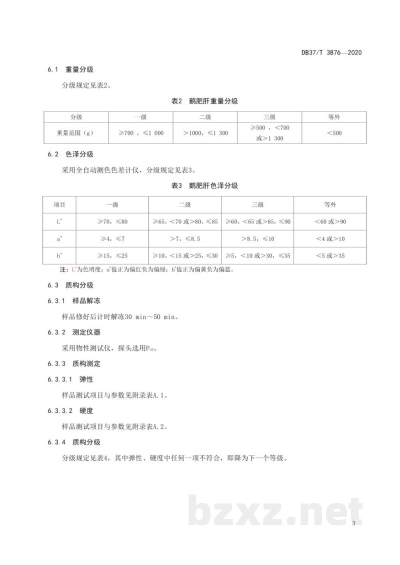 DB37/T 3876-2020鹅肥肝质量与分级 DB37/T 3876-2020鹅肥肝质量与分级