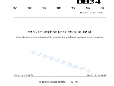 DB34/T 3727-2020中小企业社会化公共服务规范