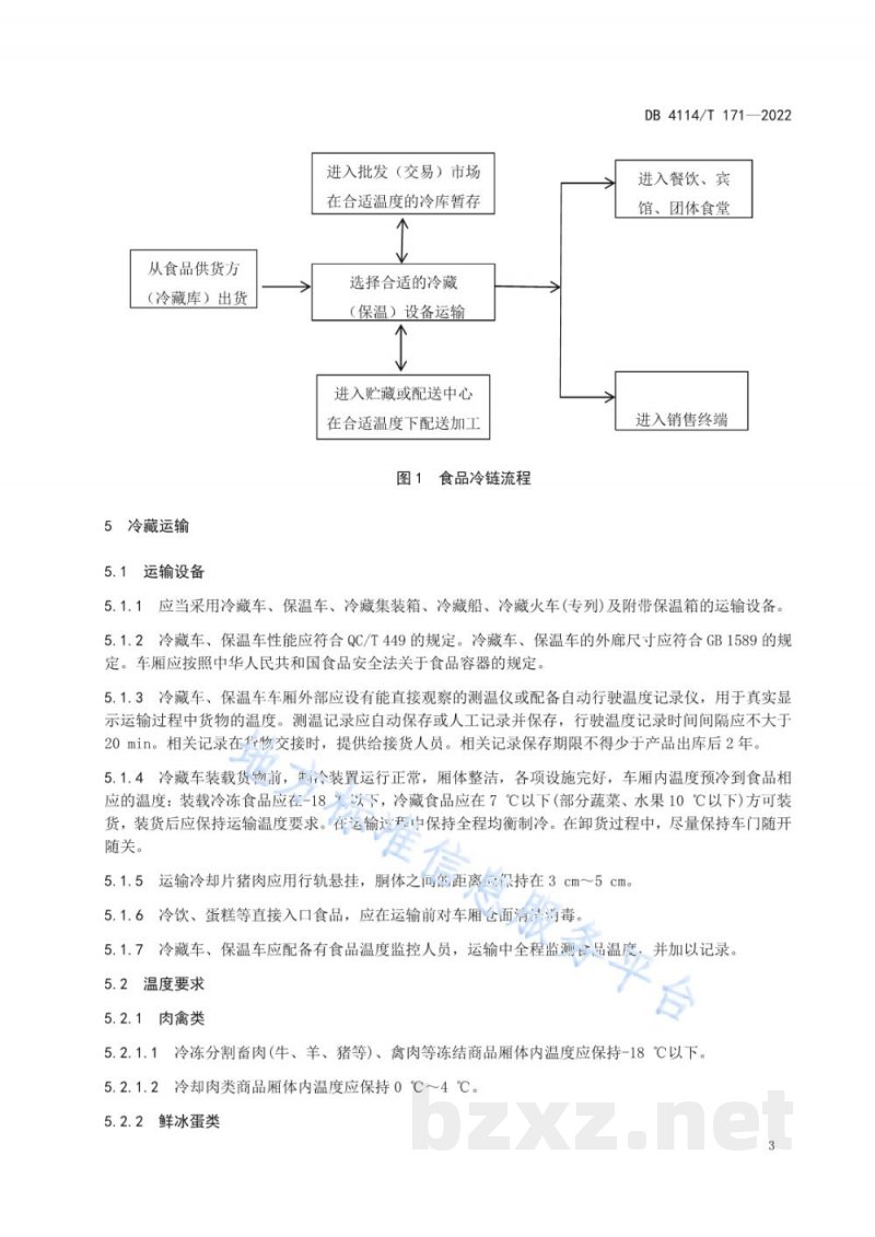 DB4114/T 171-2022食品冷链物流管理规范 DB4114/T 171-2022食品冷链物流管理规范