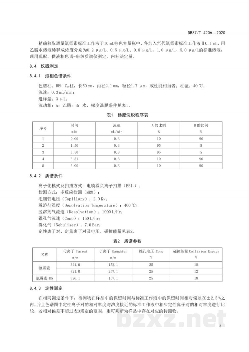 DB37/T 4206-2020渔用兽药 中草药中氯霉素的测定 液相色谱串联质谱法