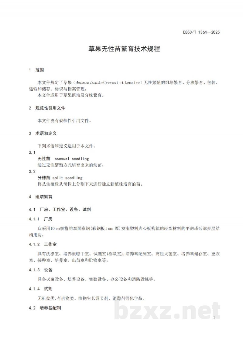 DB53/T 1364-2025草果无性苗繁育技术规程 DB53/T 1364-2025草果无性苗繁育技术规程