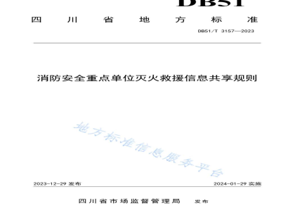 DB51/T 3157-2023消防安全重点单位灭火救援信息共享规则