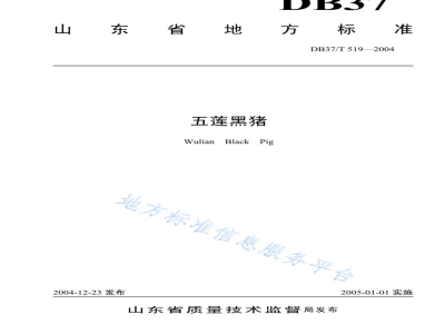DB37/T 519-2004五莲黑猪