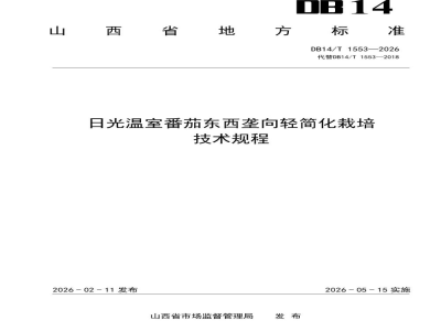 DB14/T 1553-2026日光温室番茄东西垄向轻简化栽培技术规程
