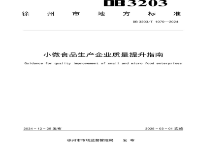 DB3203/T 1070-2024小微食品生产企业质量提升指南