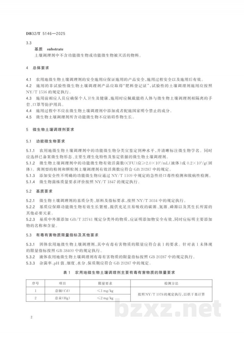 DB32/T 5146-2025农用地微生物土壤调理剂安全施用技术规范 DB32/T 5146-2025农用地微生物土壤调理剂安全施用技术规范