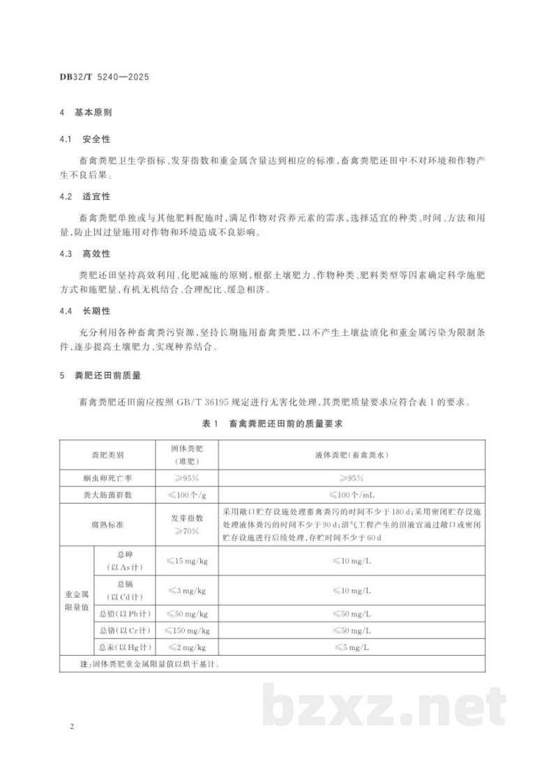 DB32/T 5240-2025畜禽粪肥还田利用技术规范 DB32/T 5240-2025畜禽粪肥还田利用技术规范