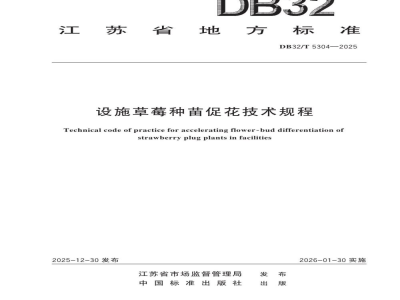 DB32/T 5304-2025设施草莓种苗促花技术规程