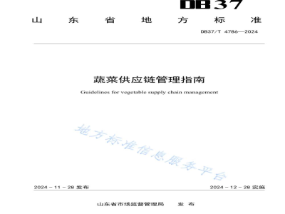 DB37/T 4786-2024蔬菜供应链管理指南