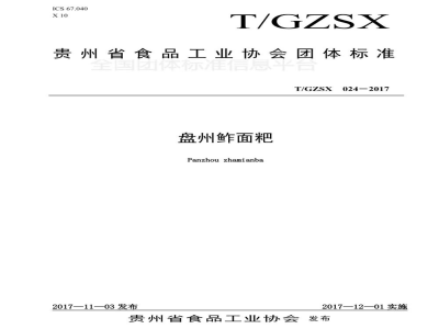 T/GZSX 024-2017盘州鲊面粑