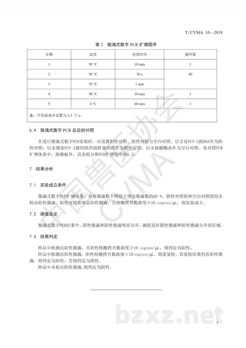 T/CVMA 10-2018猪圆环病毒Ⅱ型微滴式数字PCR检测方法 T/CVMA 10-2018猪圆环病毒Ⅱ型微滴式数字PCR检测方法