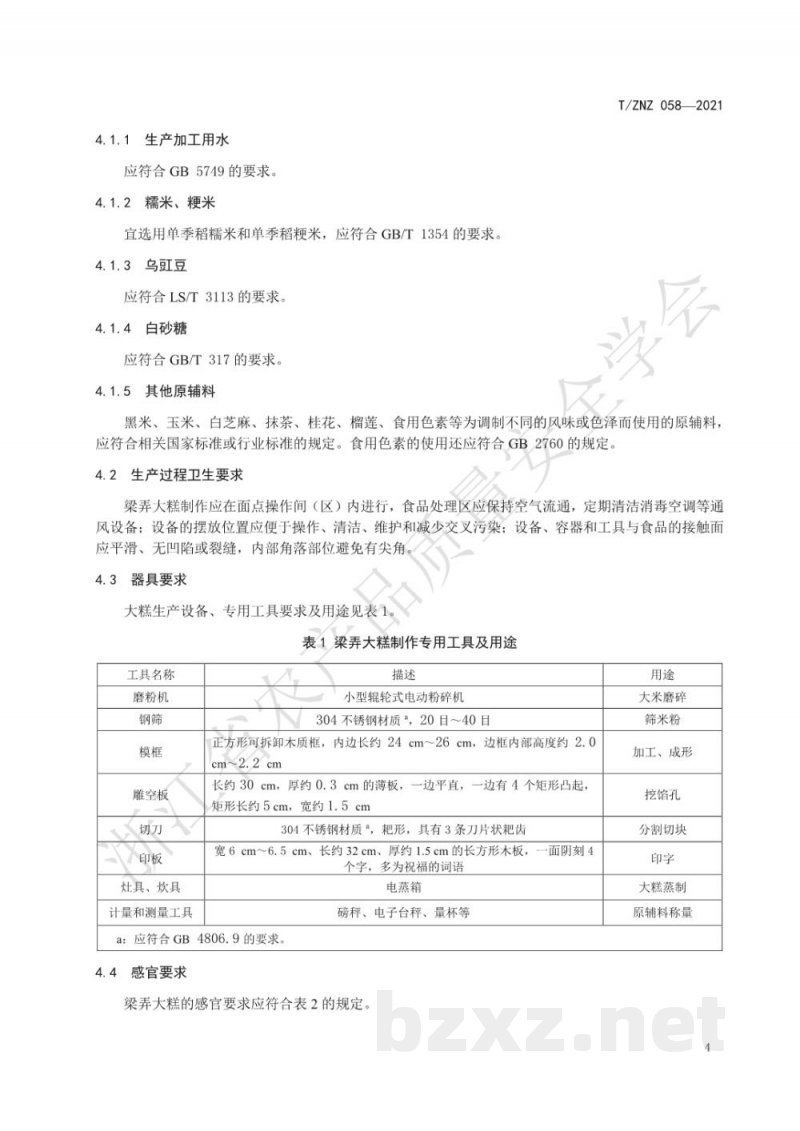 T/ZNZ 058-2021余姚梁弄大糕制作规范 T/ZNZ 058-2021余姚梁弄大糕制作规范