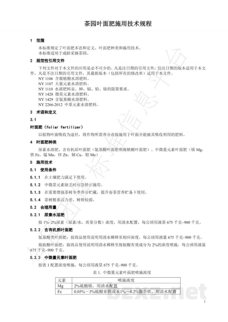 T/CTSS 10-2020茶园叶面肥施用技术规程 T/CTSS 10-2020茶园叶面肥施用技术规程