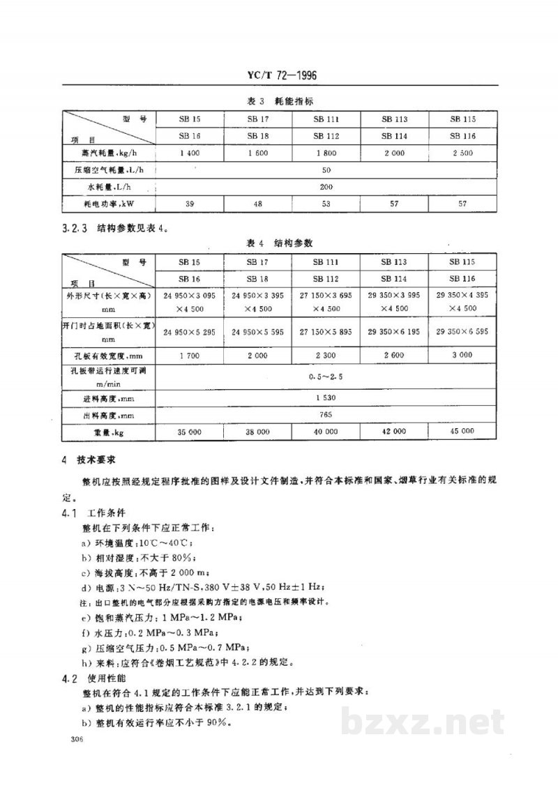 YC/T 72-1996烟草机械 SB15~18、SB111~116型白肋烟烘干机 YC/T 72-1996烟草机械 SB15~18、SB111~116型白肋烟烘干机