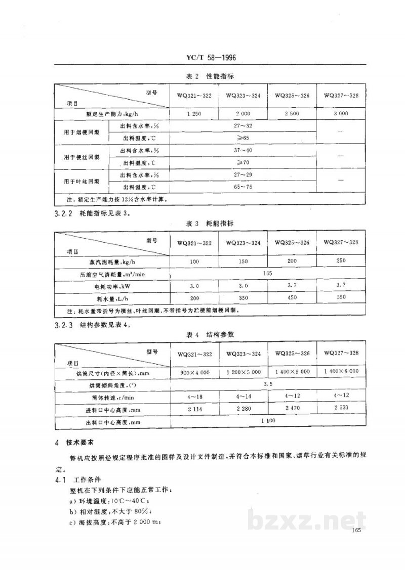 YC/T 58-1996烟草机械WQ321~328型滚筒式梗丝、叶丝、烟梗回潮机 YC/T 58-1996烟草机械WQ321~328型滚筒式梗丝、叶丝、烟梗回潮机