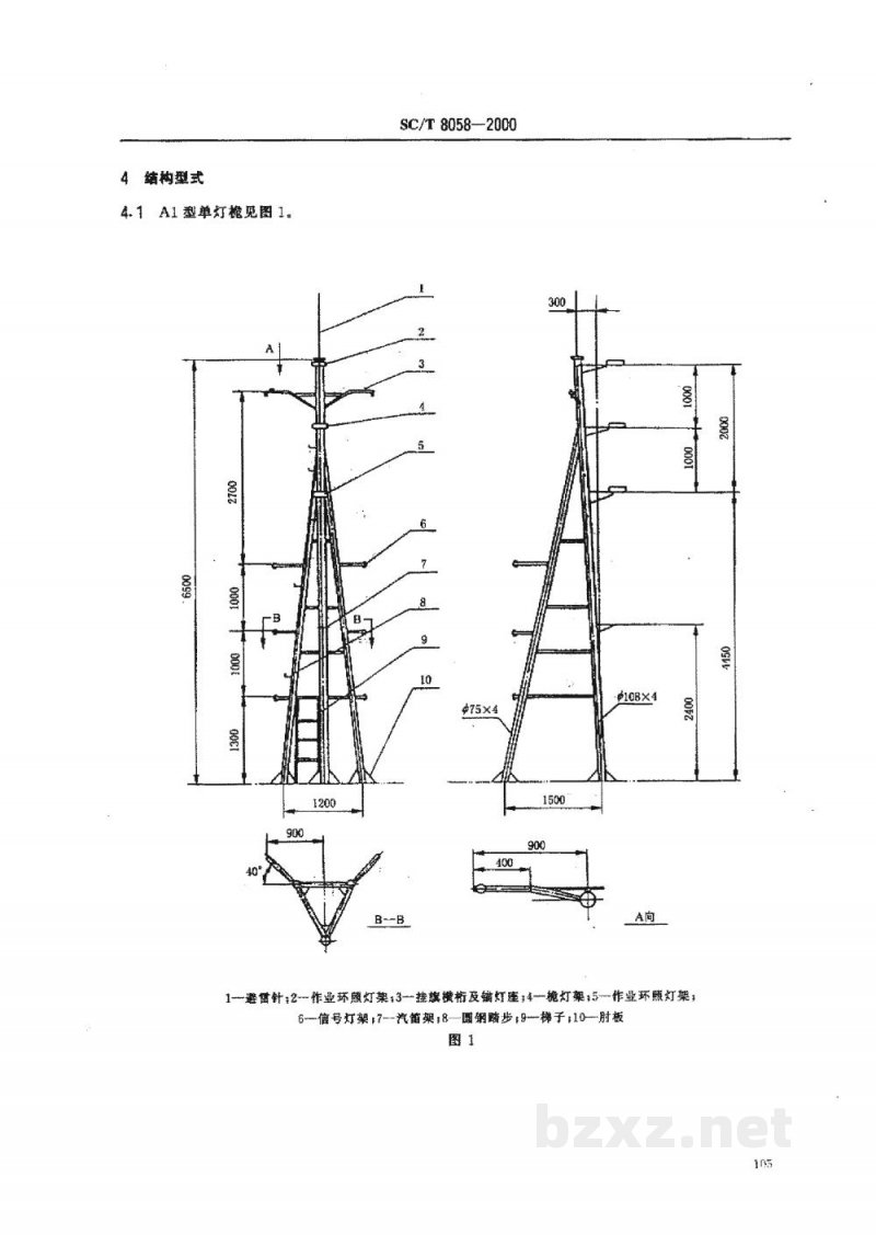 SC/T 8058-2000机动渔船灯桅