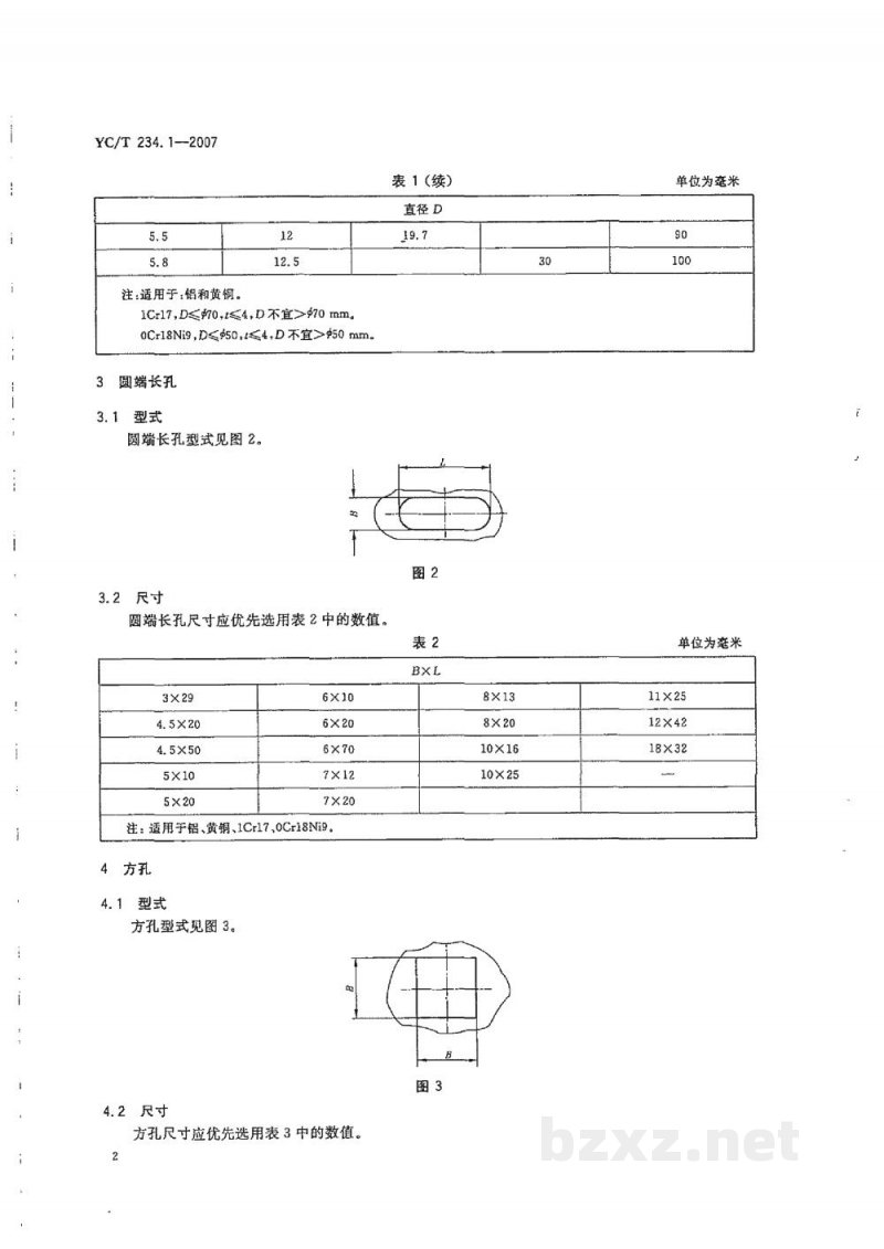 YC/T 234.1-2007薄平板冲切结构要素 第1部分:冲孔 YC/T 234.1-2007薄平板冲切结构要素 第1部分:冲孔