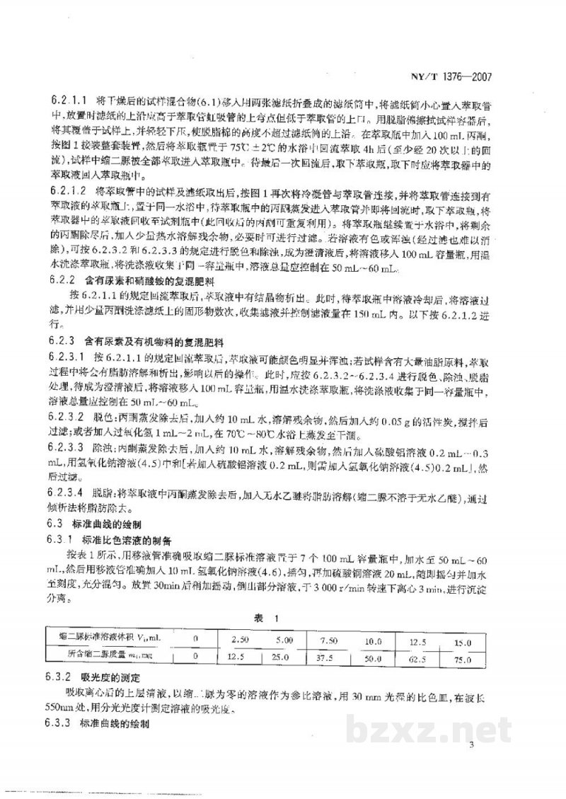 NY/T 1376-2007复混肥料中缩二脲含量的测定分光光度法 NY/T 1376-2007复混肥料中缩二脲含量的测定分光光度法