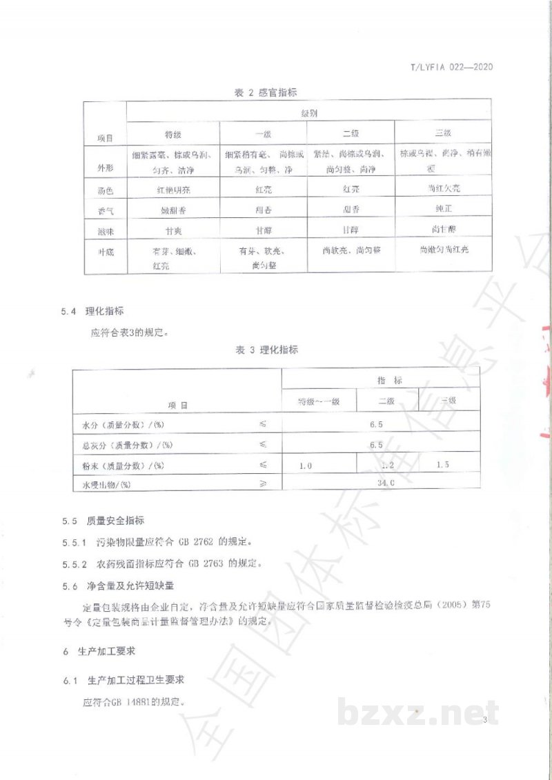 T/LYFIA 022-2020沂蒙山工夫红茶