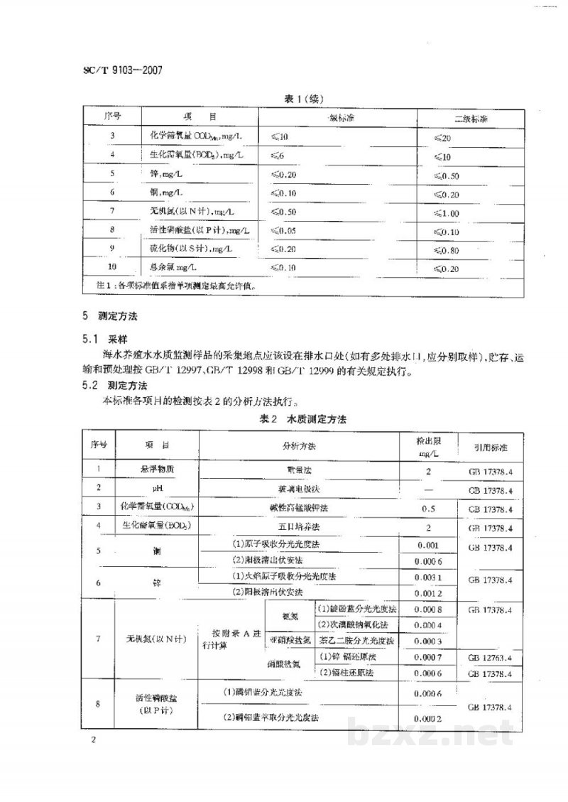 SC/T 9103-2007海水养殖水排放要求 SC/T 9103-2007海水养殖水排放要求