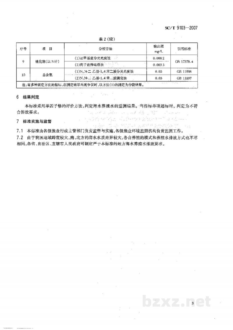SC/T 9103-2007海水养殖水排放要求 SC/T 9103-2007海水养殖水排放要求