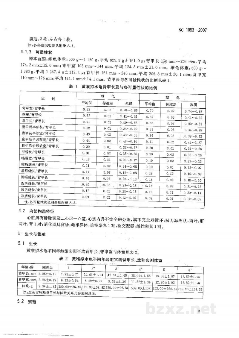 SC 1093-2007黄喉拟水龟 SC 1093-2007黄喉拟水龟