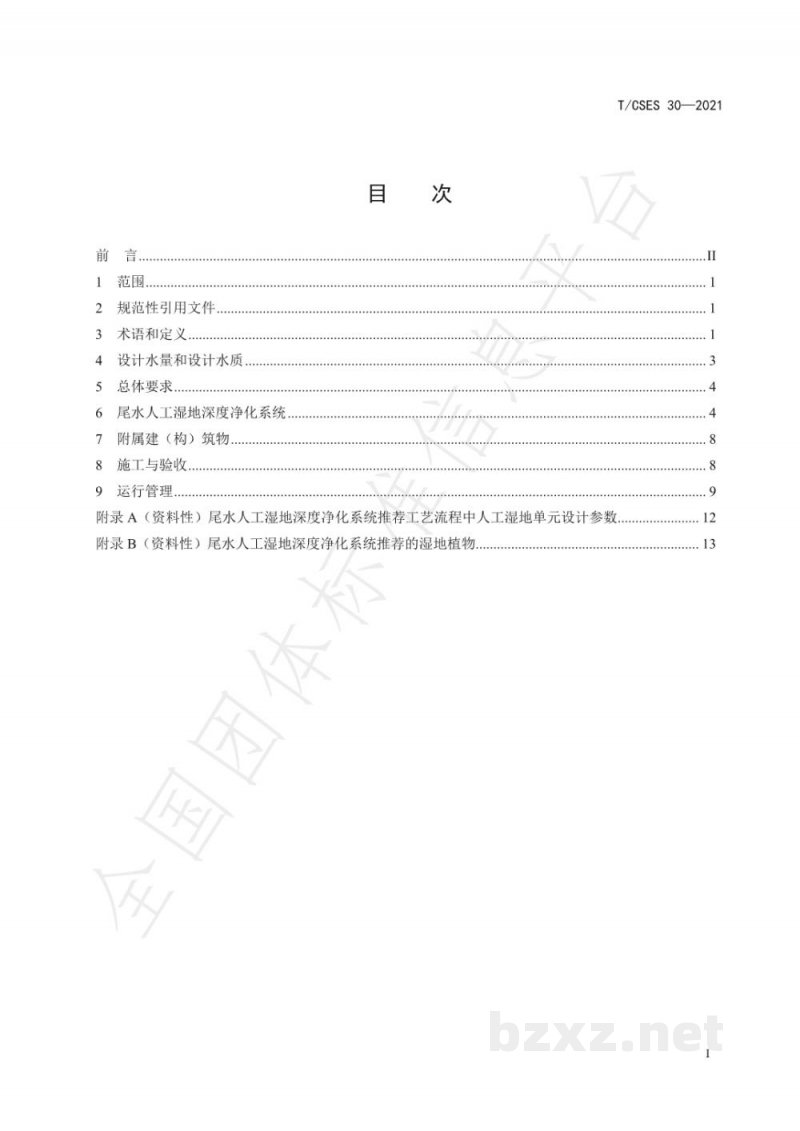 T/CSES 30-2021污水处理厂尾水人工湿地深度净化技术指南 T/CSES 30-2021污水处理厂尾水人工湿地深度净化技术指南