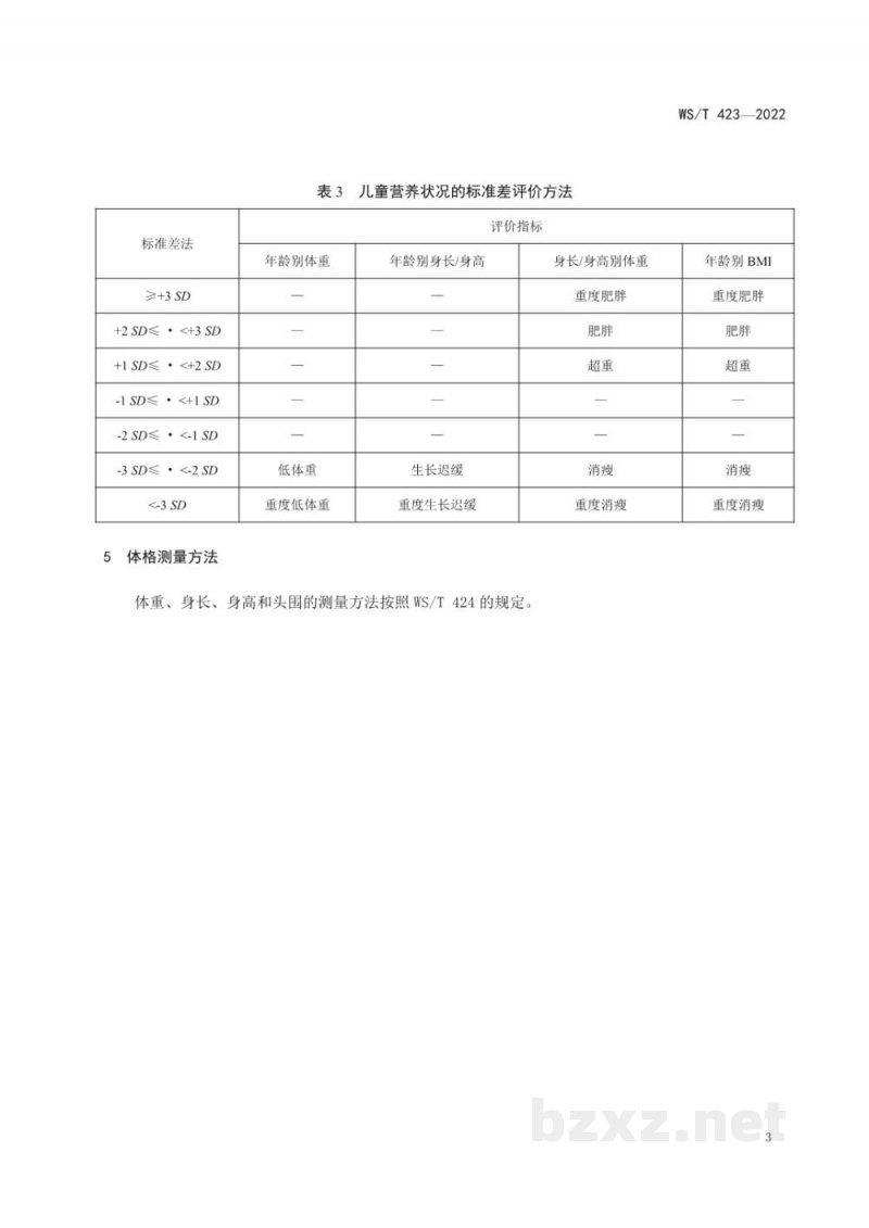 WS/T 423-20227岁以下儿童生长标准 WS/T 423-20227岁以下儿童生长标准