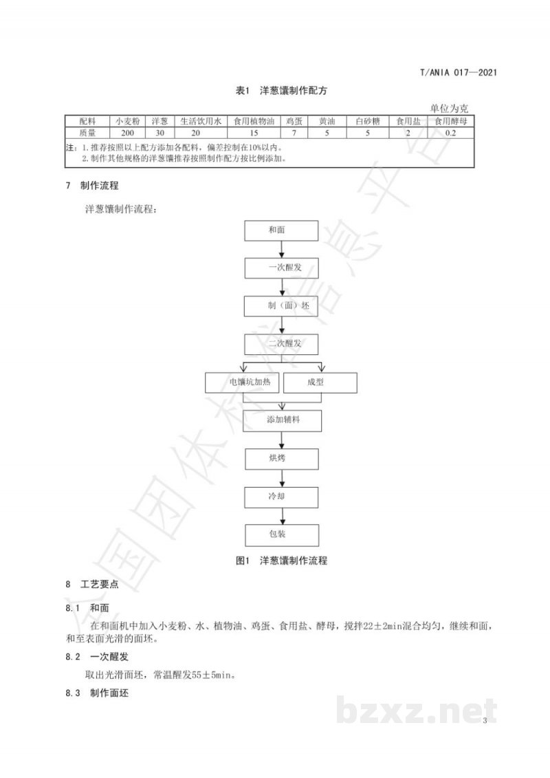 T/ANIA 017-2021阿克苏洋葱馕生产技术规程 T/ANIA 017-2021阿克苏洋葱馕生产技术规程