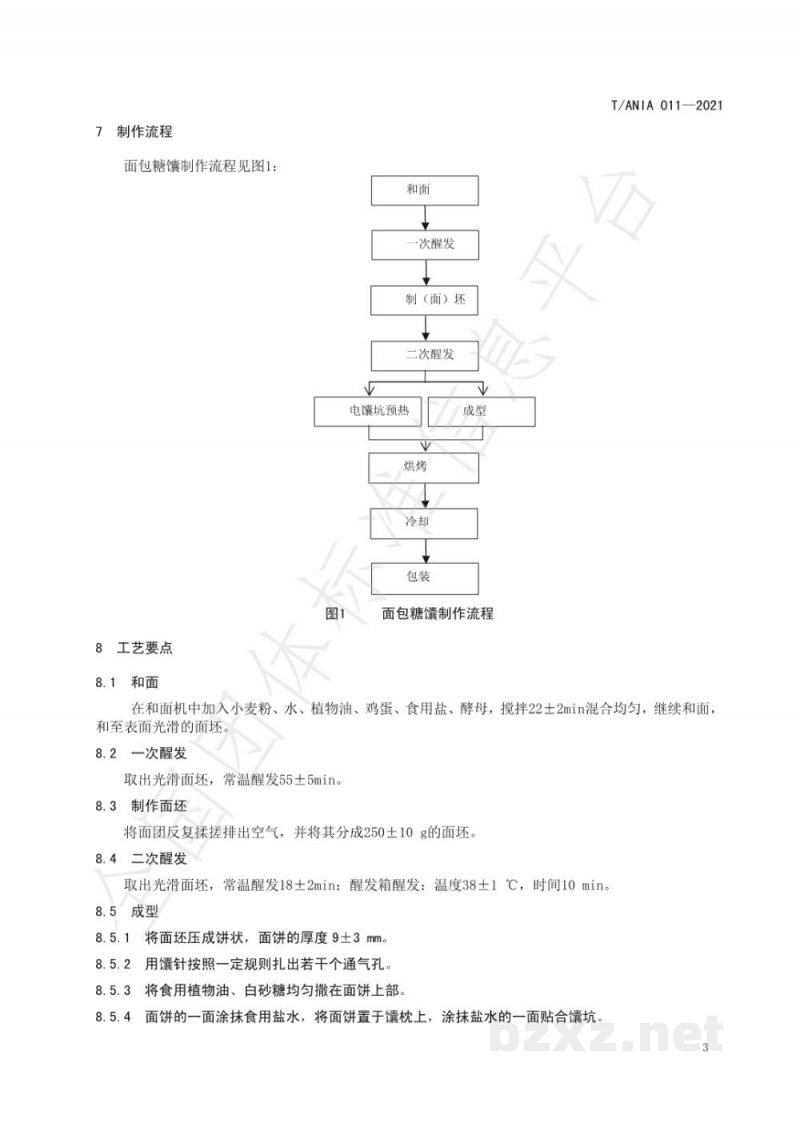 T/ANIA 011-2021阿克苏面包糖馕生产技术规程 T/ANIA 011-2021阿克苏面包糖馕生产技术规程