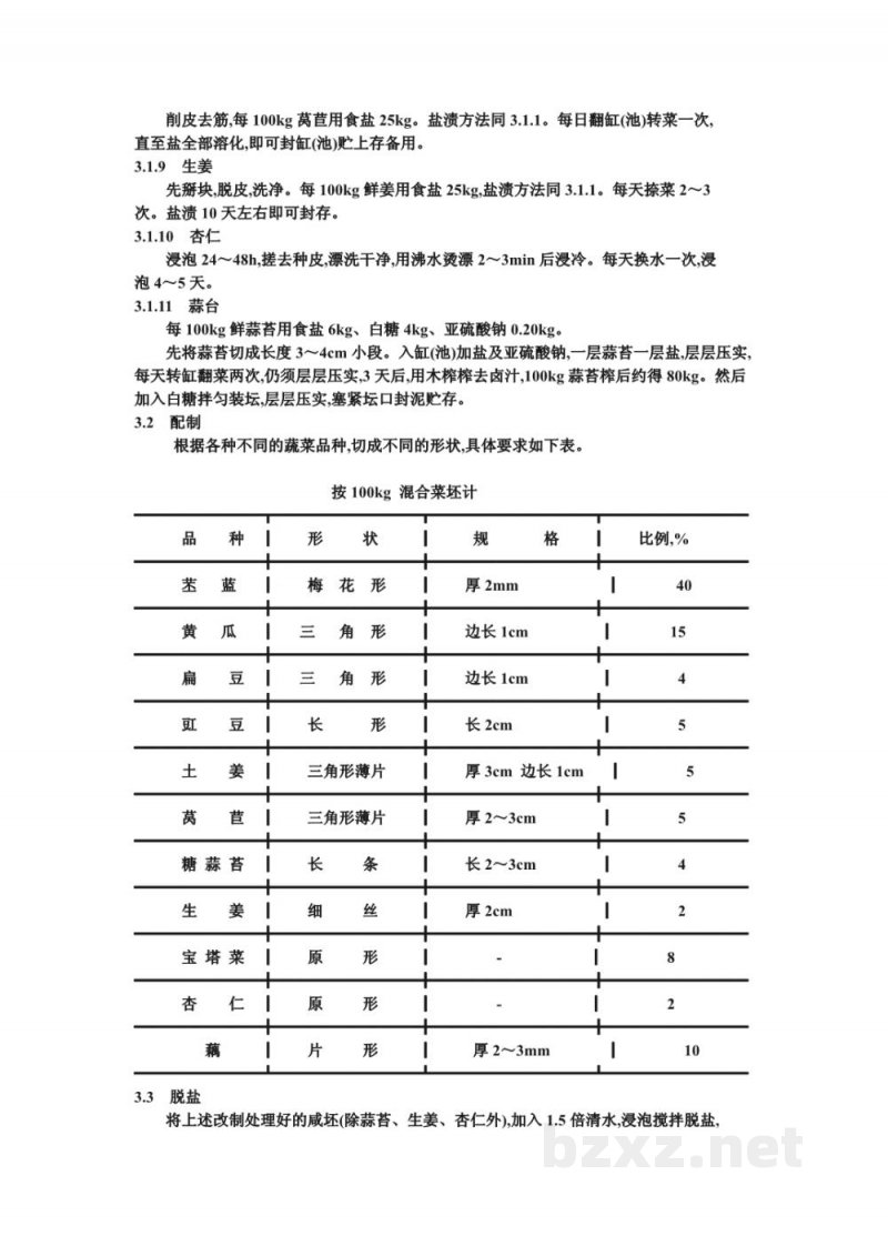 ZB X 10022-86酱汁渍菜生产工艺通用规程 常压渍菜法--八宝菜 ZB X 10022-86酱汁渍菜生产工艺通用规程 常压渍菜法--八宝菜