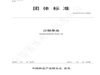 T/LYCY 017-2020沙棘果油