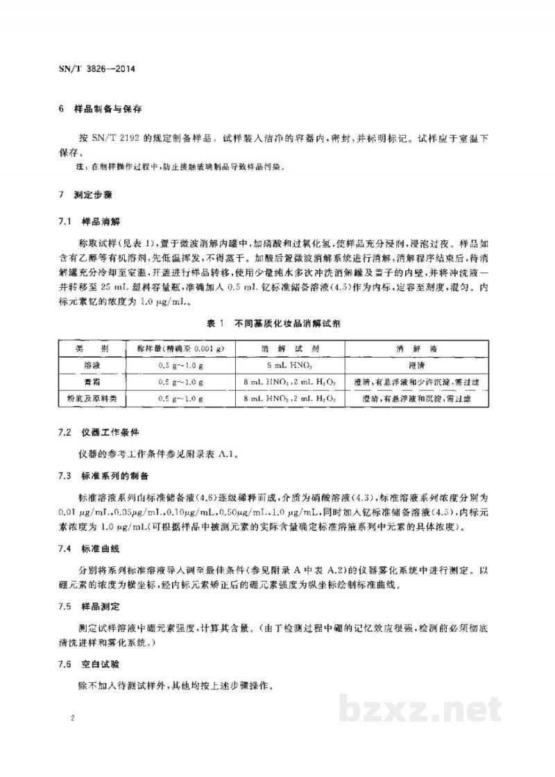 SN/T 3826-2014进出口化妆品中硼酸和硼酸盐含量的测定 电感耦合等离子体原子发射光谱法 SN/T 3826-2014进出口化妆品中硼酸和硼酸盐含量的测定 电感耦合等离子体原子发射光谱法