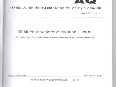 AQ 2037-2012 石油行业安全生产标准化 导则