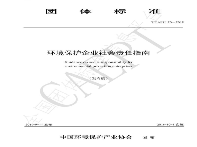 T/CAEPI 20-2019环境保护企业社会责任指南