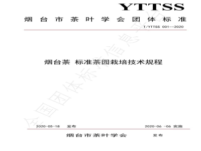 T/YTTSS 001-2020烟台茶 标准茶园栽培技术规程
