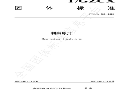 T/GZCX 002-2020刺梨原汁