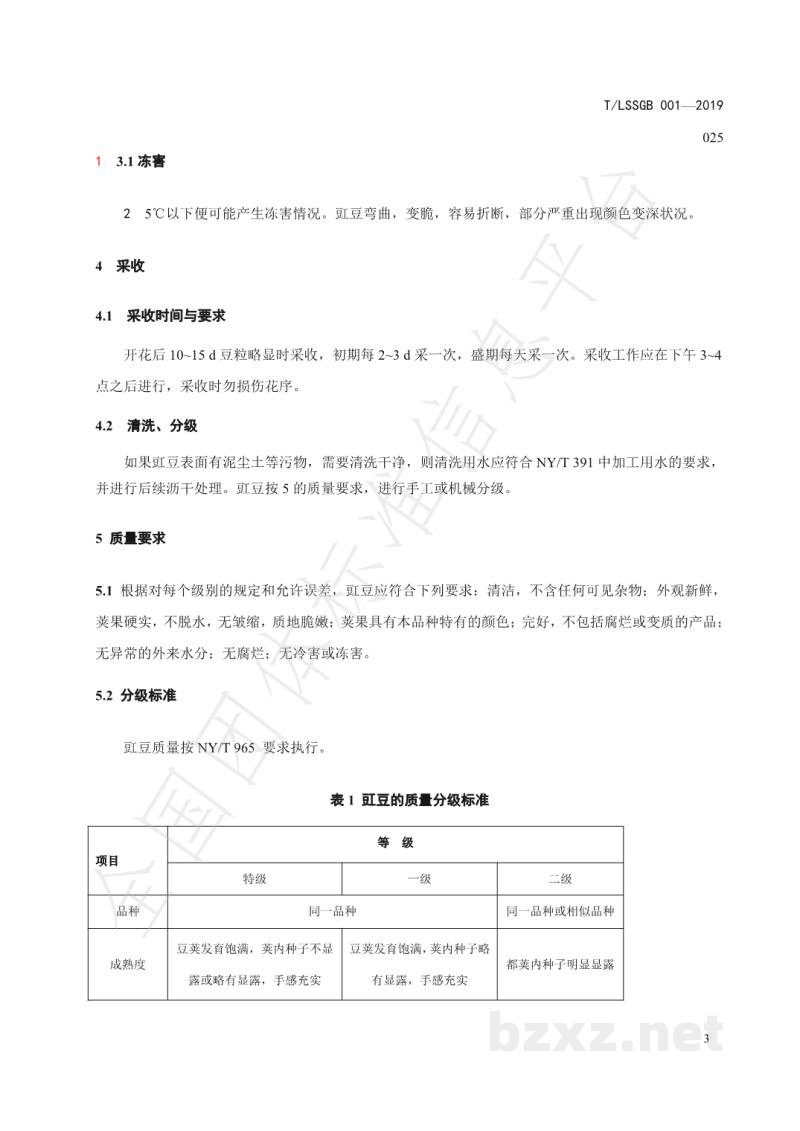 T/LSSGB 001-025-2019丽水山耕:豇豆贮运技术规程 T/LSSGB 001-025-2019丽水山耕:豇豆贮运技术规程