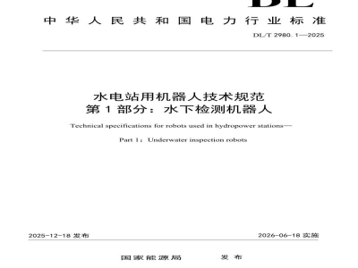 DL/T 2980.1—2025 水电站用机器人技术规范 第1部分：水下检测机器人