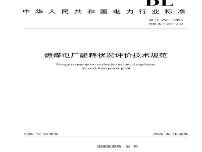 DL/T 255—2025 燃煤电厂能耗状况评价技术规范